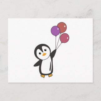 Lönsam Penguin flyger upp med ballonger Vykort