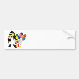 Lönsam penguin och clown-tecknad bildekal
