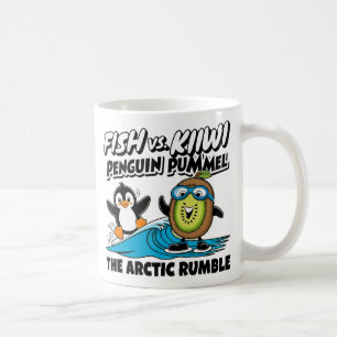 Lönsam penguin och kiwi kaffemugg