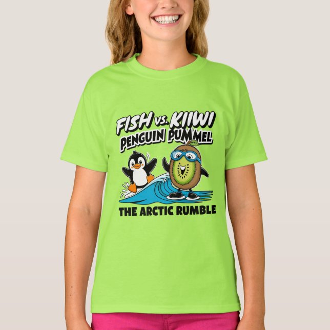 Lönsam penguin och kiwi t shirt (Framsida)
