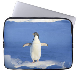 Lönsam penguin på isfoto laptop fodral