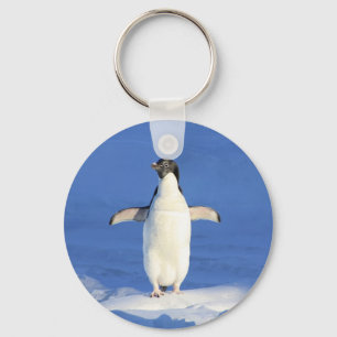 Lönsam penguin på isfoto nyckelring