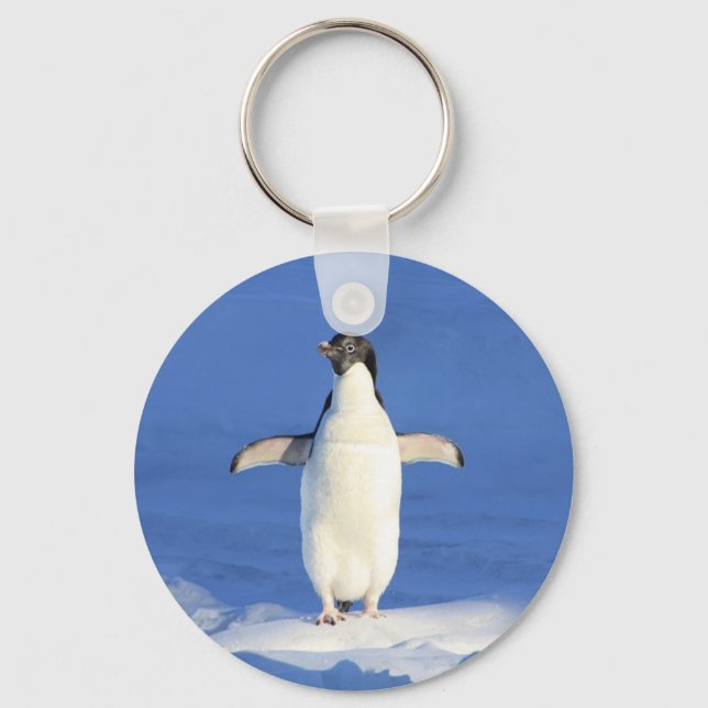 Lönsam penguin på isfoto nyckelring (Framsida)
