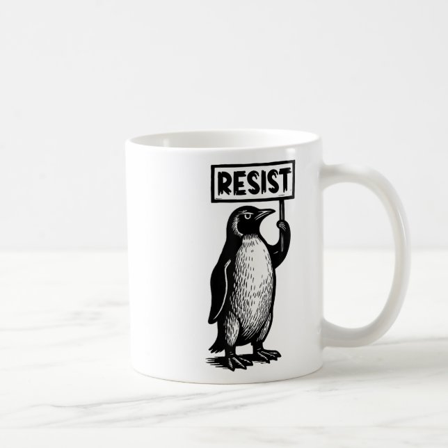 Lönsam Penguin Resisttest Inte min president Demo Kaffemugg (Höger)