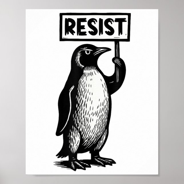 Lönsam Penguin Resisttest Inte min president Demo Poster (Framsidan)