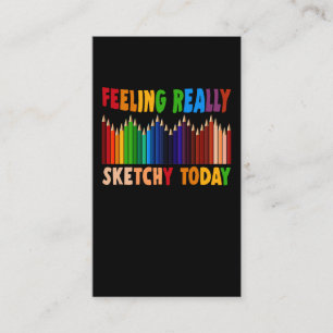 Lönsam pennkonstnär målning Sketching Humor Visitkort