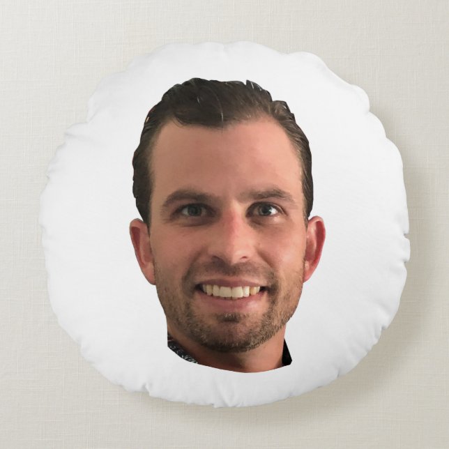 Lönsam personlig ansikte-presentfotopojkvän  rund kudde (Framsidan)