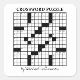Lönsam Personlig Black White Crossword Puzzle Fyrkantigt Klistermärke