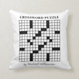Lönsam Personlig Black White Crossword Puzzle Kudde