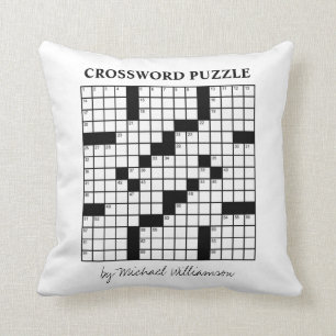 Lönsam Personlig Black White Crossword Puzzle Kudde