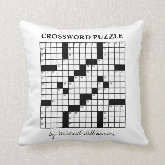 Lönsam Personlig Black White Crossword Puzzle Kudde