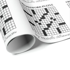 Lönsam Personlig Black White Crossword Puzzle Presentpapper