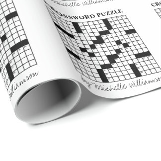 Lönsam Personlig Black White Crossword Puzzle Presentpapper