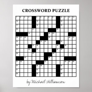 Lönsam Personlig Game Black and White Crossword Poster