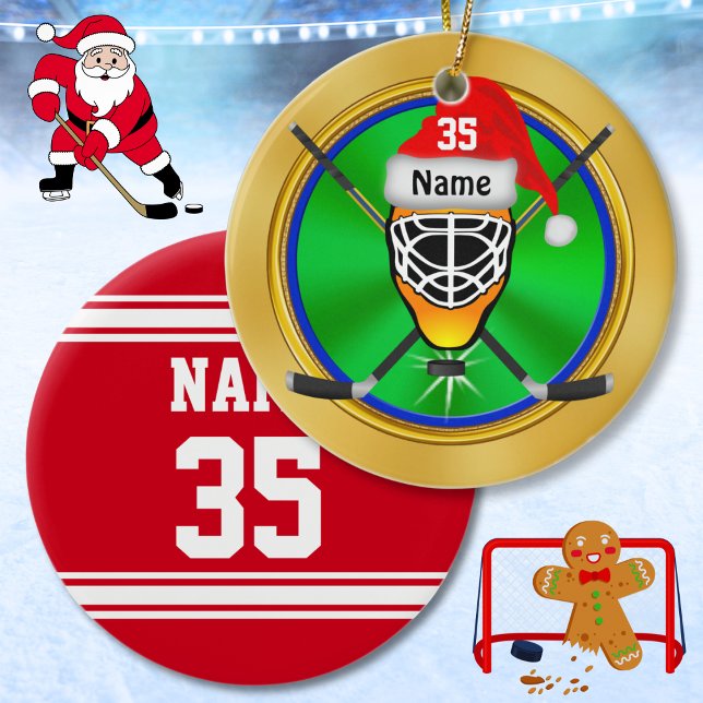Lönsam Personlig Hockey-julprydnader Julgransprydnad Keramik (Funny Hockey Christmas Tree Ornaments. Hockey player christmas ornaments. Cheap hockey team gifts.)