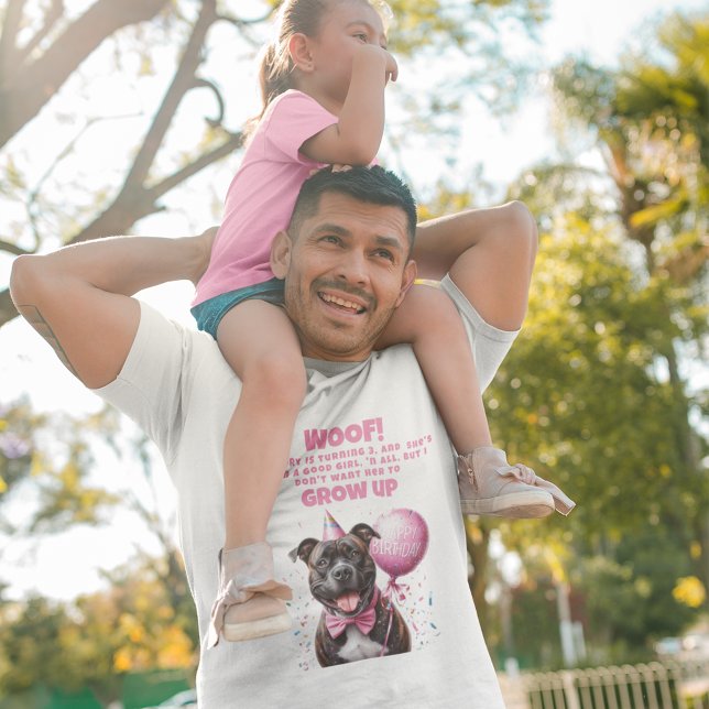 Lönsam Personlig Hund Birthday Pappa T Shirt (Funny personalized dog boxer with happy birthday balloon party hat confetti cute quote for dad)