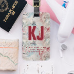 Lönsam Personlig Monogram Bagagebricka<br><div class="desc">Modern design med fetstilt röd typografi på marmor bakgrund. Det blir inte bättre än den här färg-kombinationen. Modern och roligt, fantastiska nyanser av rosa och rött kandisäpple är ytterst charmerande och söta! Lägg till kontaktinformationen till baksidan eller välj att ta bort. Lägg till anpassningsbarnas ordalydelse till den här designen genom...</div>