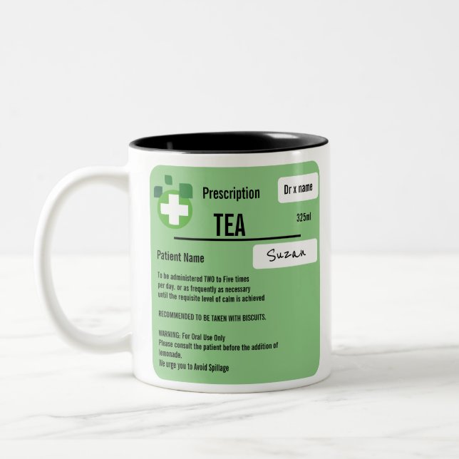 Lönsam Personlig Prescription Tea Två-Tonad Mugg (Vänster)