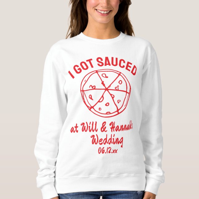 Lönsam Personlig Wedding Favor Pizza Guest Gift T Shirt (Framsida)