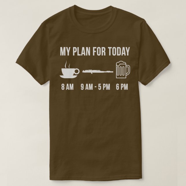 Lönsam Piccolo Instrument Musik min plan för idag T Shirt (Design framsida)