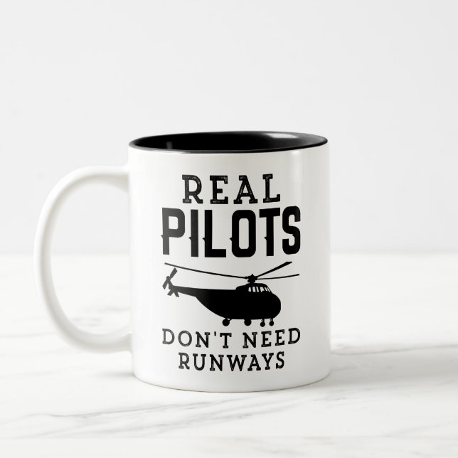 Lönsam Pilotgåva, Real pilot behöver inte banor Två-Tonad Mugg (Vänster)