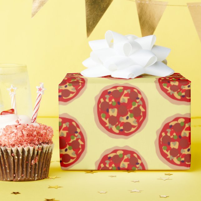 Lönsam pizza mönster Födelsedagsfest-förpackning p Presentpapper (Födelsedagsfest)