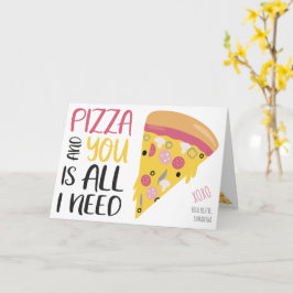 Lönsam pizza script galentine 3-fotokollage kort