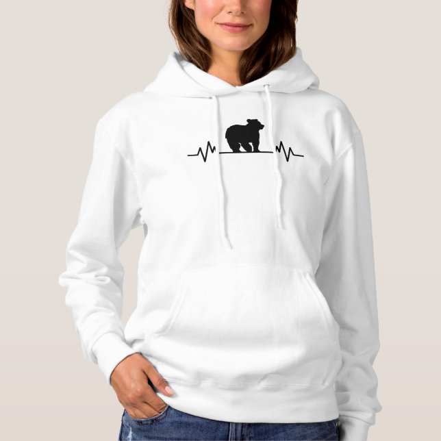 Lönsam polar björn bär Heartslag Roligt Animal Gif T Shirt (Framsida)