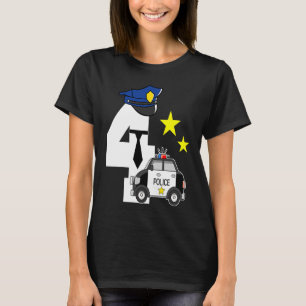 Lönsam polis 4 år gammal cute Police Car Älskare 4 T Shirt