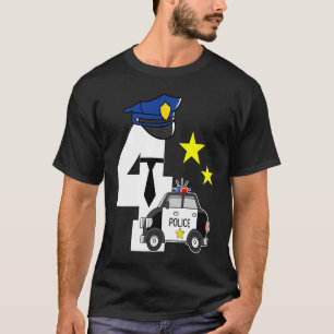Lönsam polis 4 år gammal cute Police Car Älskare 4 T Shirt