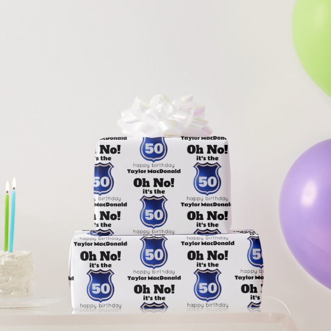 Lönsam polis Badge 50:e födelsedagen Presentpapper (Festgåvor)