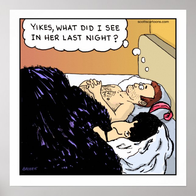 Lönsam Poster av Tecknad - Gammal hag-Illusion (Framsidan)