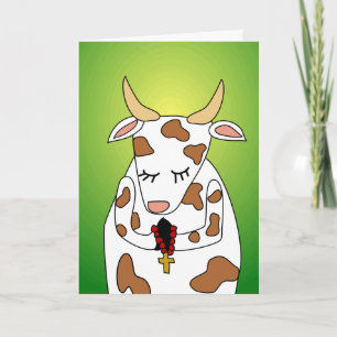 Lönsam Praying Heliga Cow Old Age Humor Birthday C Kort