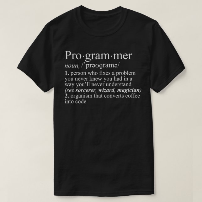 Lönsam programmerare Betydelse Programmerdefinitio T Shirt (Design framsida)