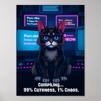 Lönsam programmerarkatt Poster - "Kompilerar 99 % 