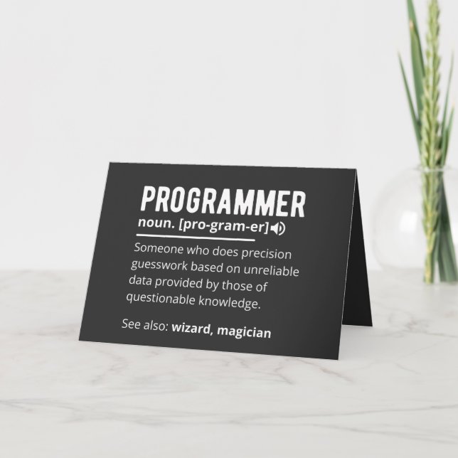 Lönsam programmerarkodsutvecklare betyder definiti helgkort (Framsida)