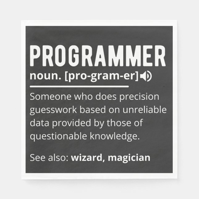 Lönsam programmerarkodsutvecklare betyder definiti pappersservett (Framsidan)