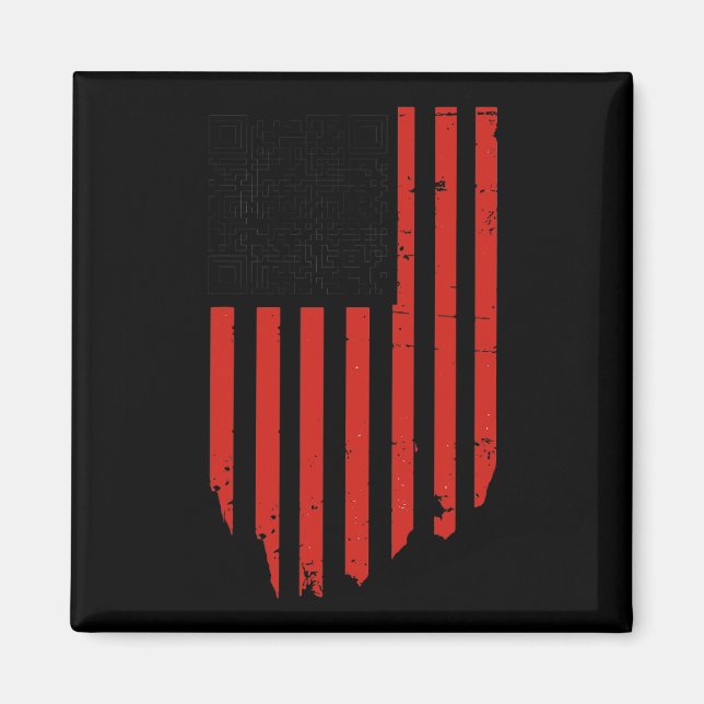 Lönsam Qr Trump Dance Code Red and White Magnet (Framsidan)