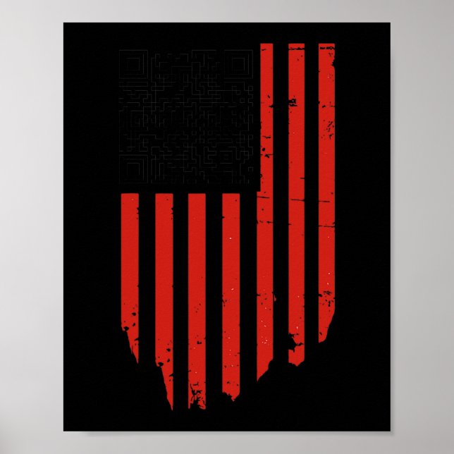 Lönsam Qr Trump Dance Code Red and White Poster (Framsidan)