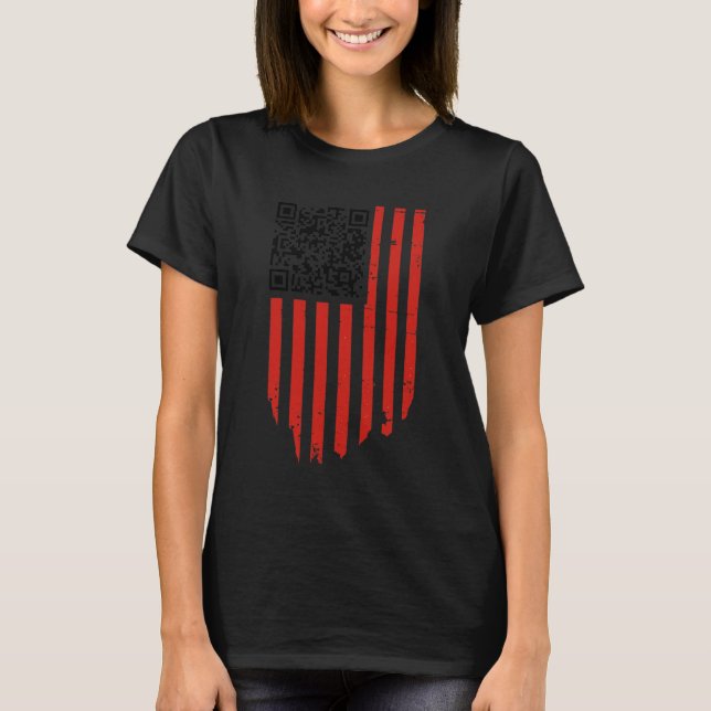 Lönsam Qr Trump Dance Code Red and White T Shirt (Framsida)