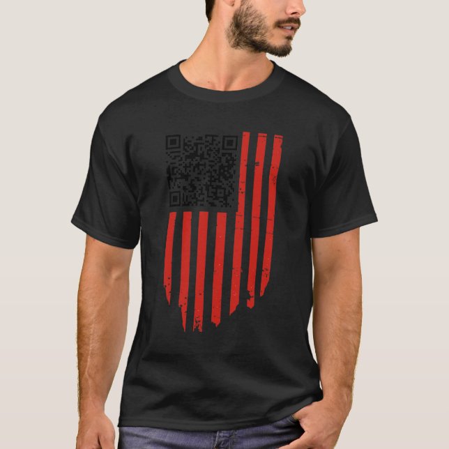 Lönsam Qr Trump Dance Code Red and White T Shirt (Framsida)