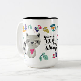 Lönsam Raccoon Valentines Day Gift Två-Tonad Mugg