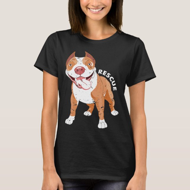Lönsam Rädding Hund Pitbull Mamma Costume Adopting T Shirt (Framsida)