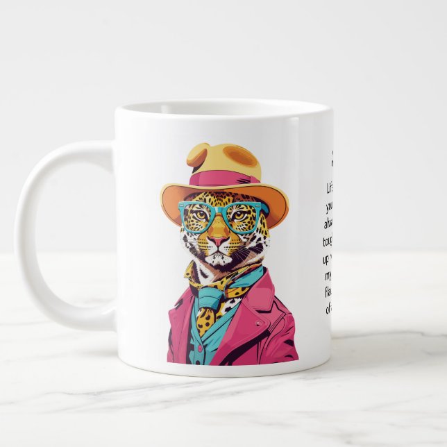Lönsam rådgivning från en leopard jumbo mugg (Vänster)