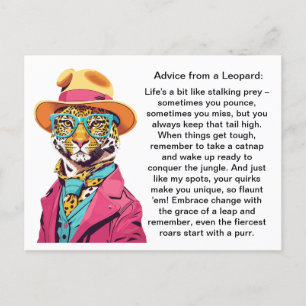 Lönsam rådgivning från en leopard vykort