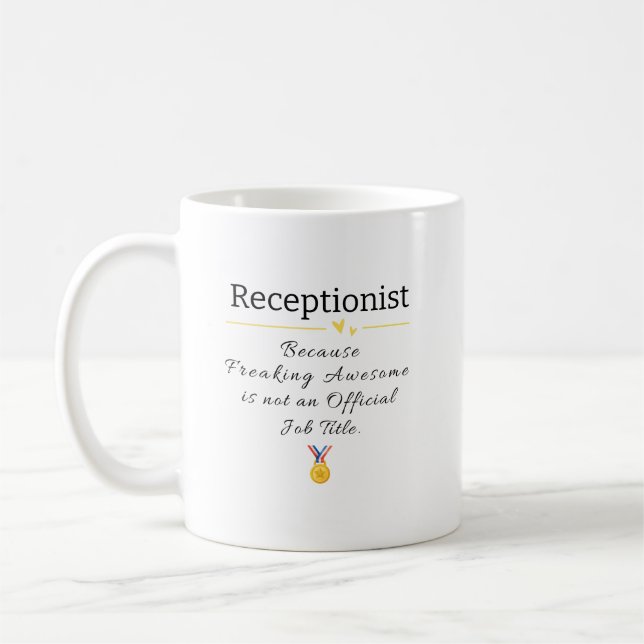 Lönsam Receptionist-uppskattning Kaffemugg (Vänster)