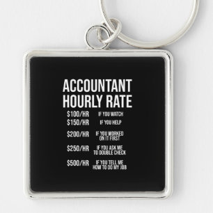 Lönsam redovisning av timtaxor CPA Humor Fyrkantig Silverfärgad Nyckelring