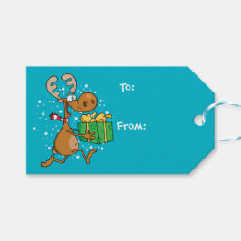 Lönsam renare som springer med ett gift presentetikett