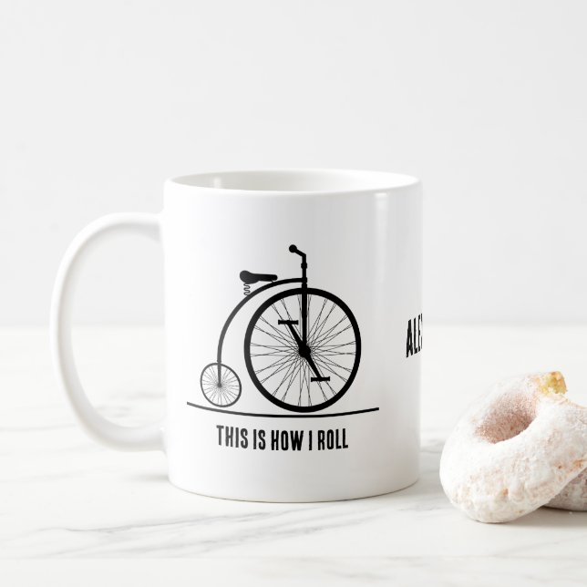 Lönsam Retro-cykelpersonlig för cyklist Kaffemugg (Med munk)