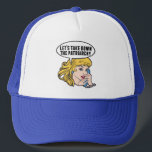 Lönsam Retro Feminist-pop Art-antipatriarki Keps<br><div class="desc">Låt oss ner patriarkatets gåva. Cute retro-popkonsfeminismen för en stark valvänlig kvinna som röstar för kvinnligt ledarskap i land. Stå upp för kvinnors höger och kvinnors egenmakt med denna tecknad i coola politiskt humor som har en söt blondinledare som planerar en kvinnomarsch på en vintage telefon med ett lustigt citat...</div>